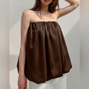 ❤️ Hello Gorgeous! Bubble Hem Tube Top - Brown